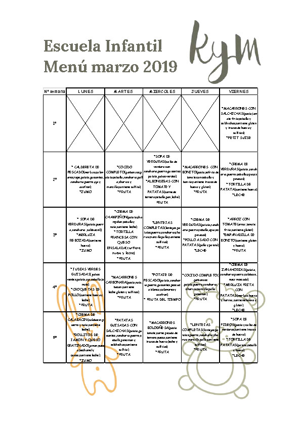 menu marzo